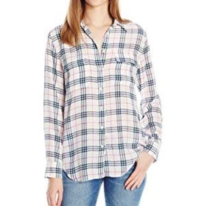 Equipment Adalyn St Denis plaid 100% silk blouse-M
